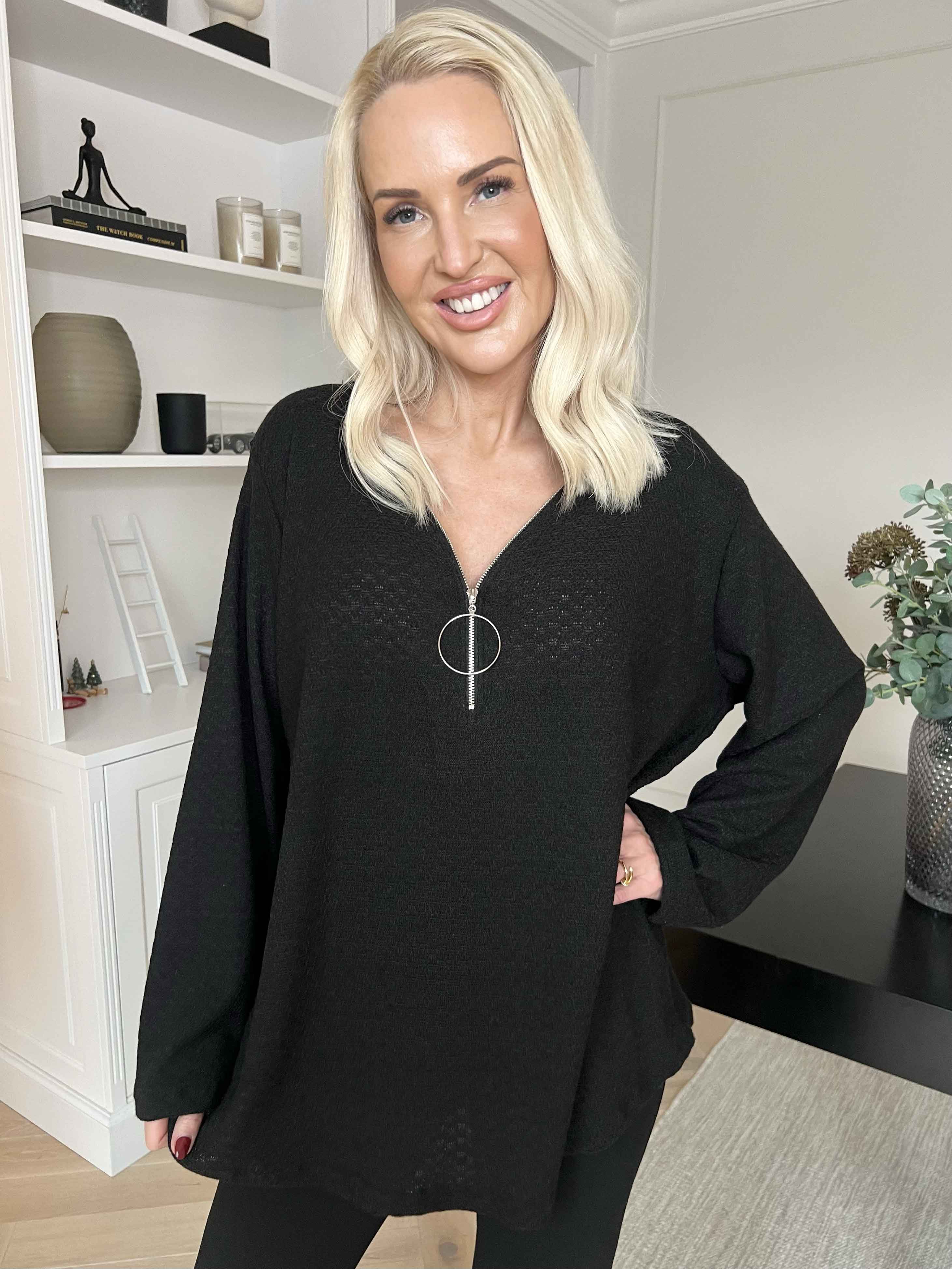 Dido - Simpel tunika i let strik med lynlås